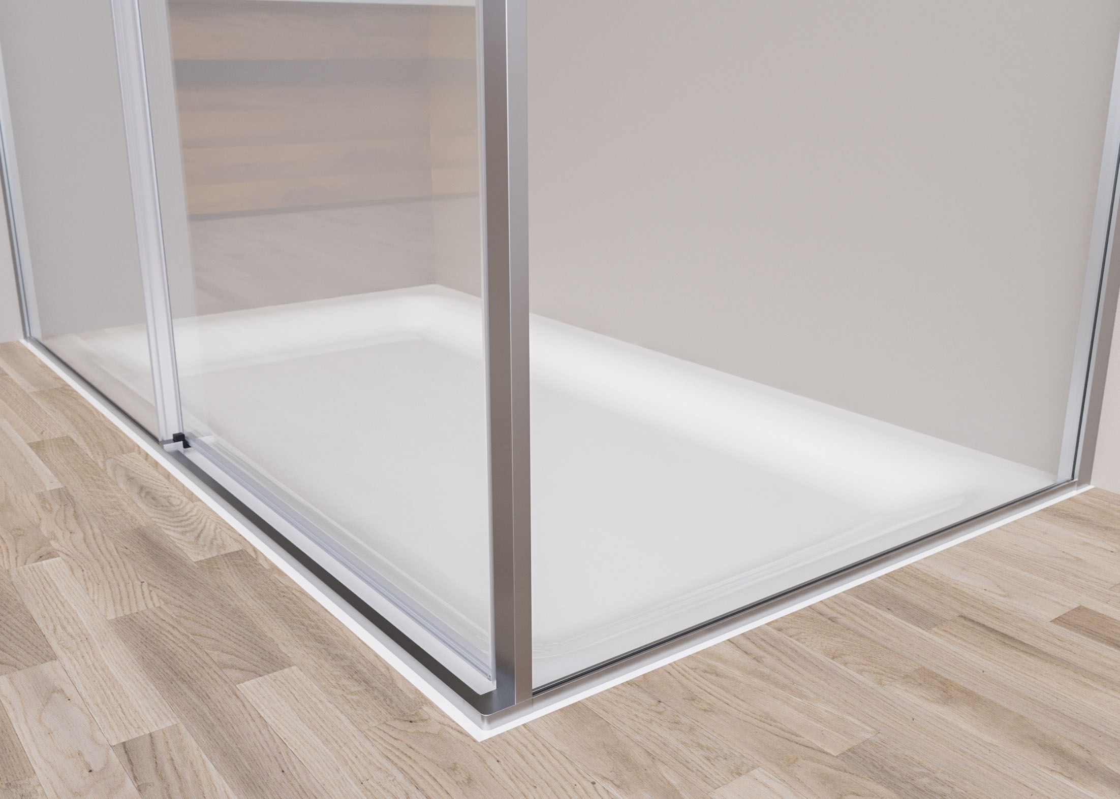 Алюминиевая и стеклянная душевая кабина с распашной дверью Novellini Рига ARCH-00076745 - Вид №1