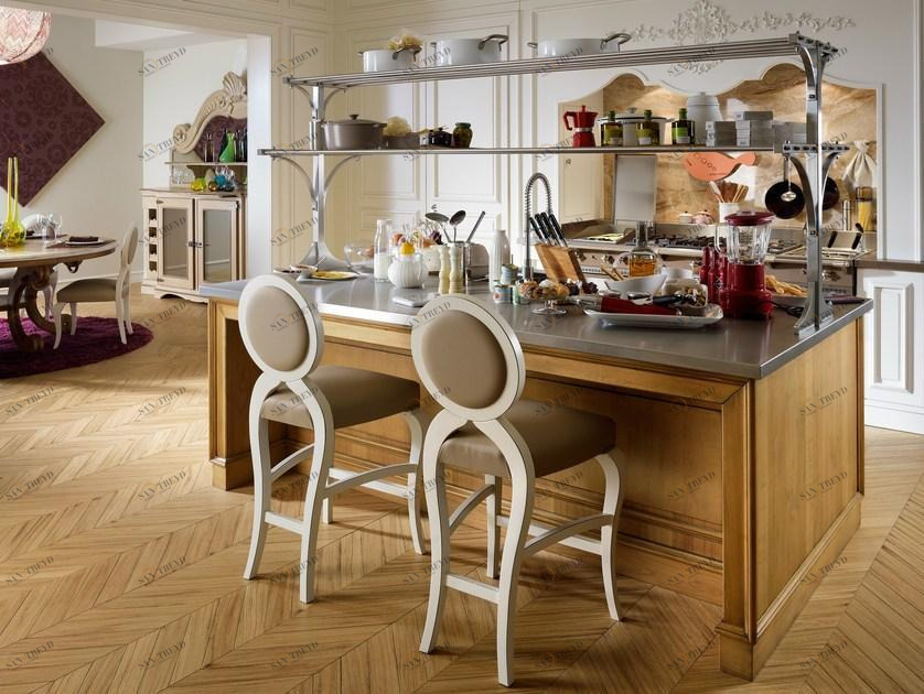 L'Ottocento Кухня вишневого цвета с островом Floral sun-id-1426362