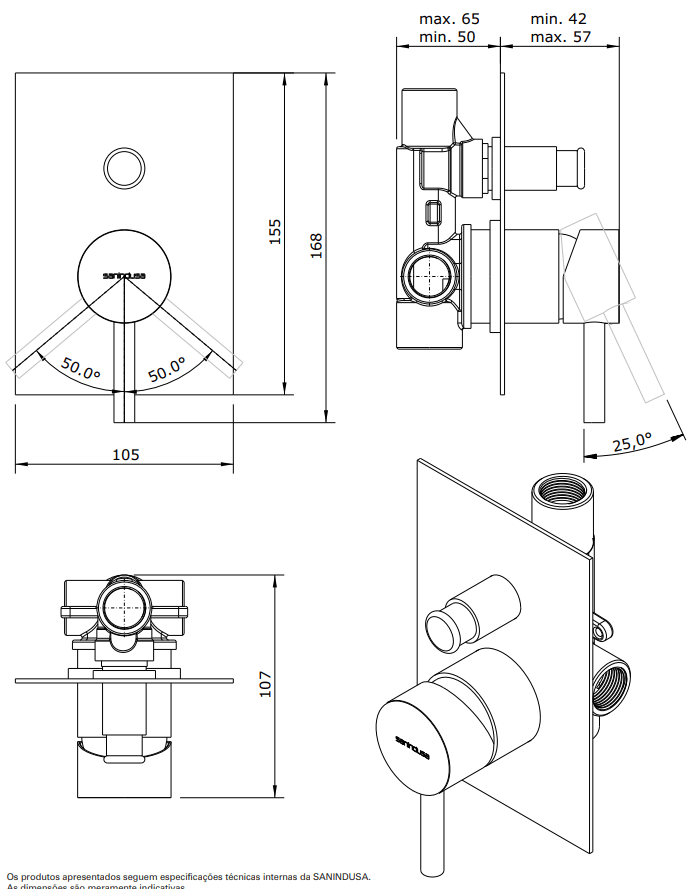 Смеситель для ванны Sanindusa New icone 526780111C - Вид №1