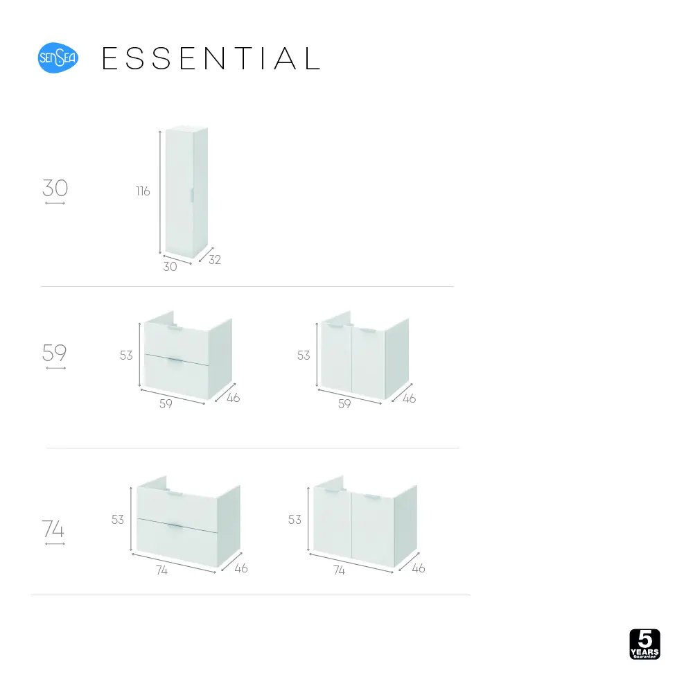 Тумба под раковину подвесная Sensea Essential 60 см цвет белый 82597801 STLM-2102299 - Вид №5