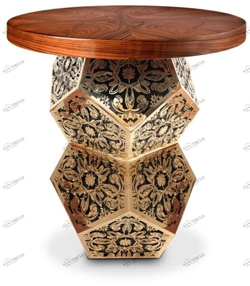 Malabar Круглый журнальный столик из фанерованной древесины sun-id-1405924