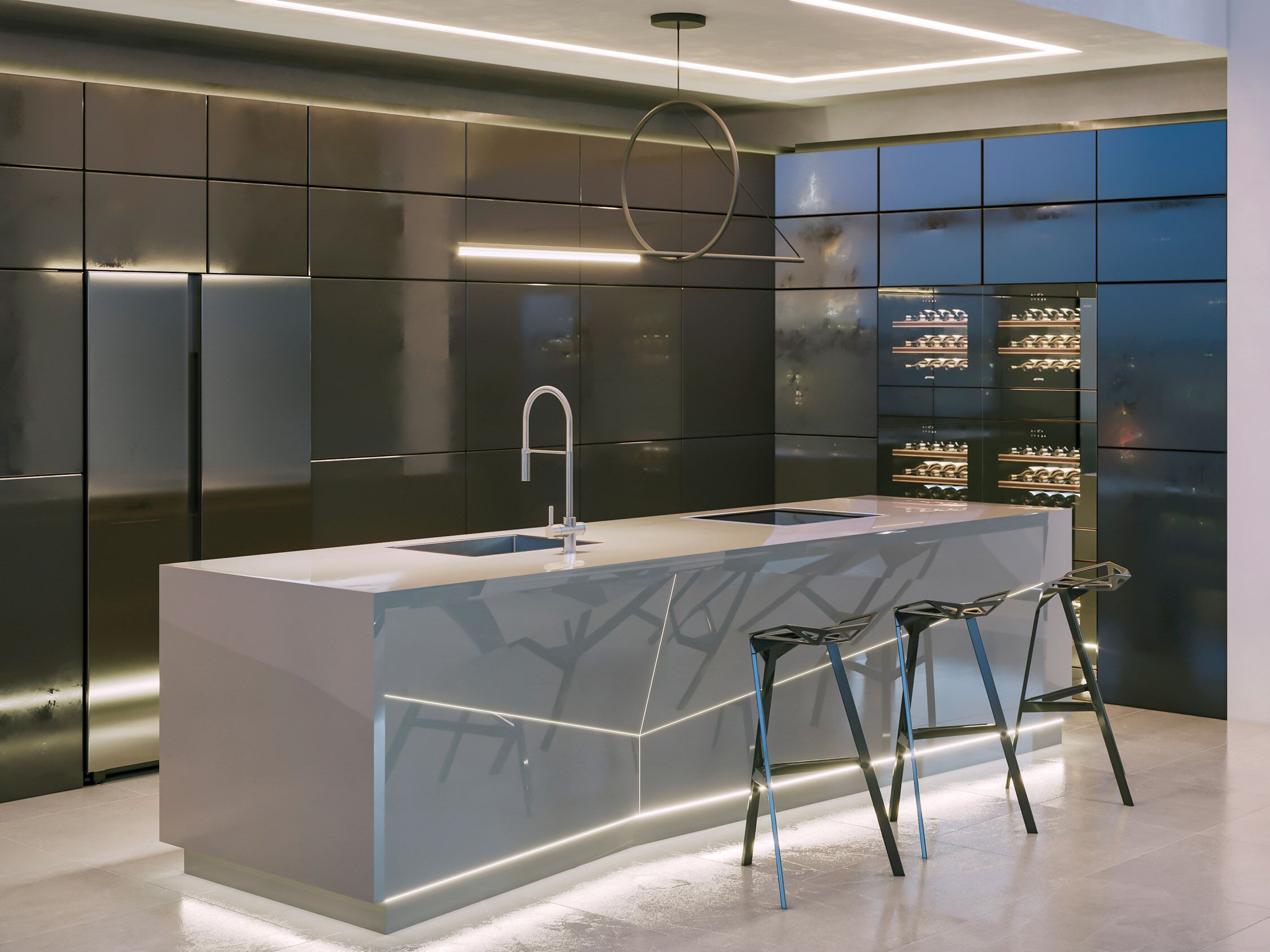 Однорычажный смеситель для кухни с выдвижным ручным душем GUGLIELMI RUBINETTERIE Smartap ARCH-00057383 - Вид №5