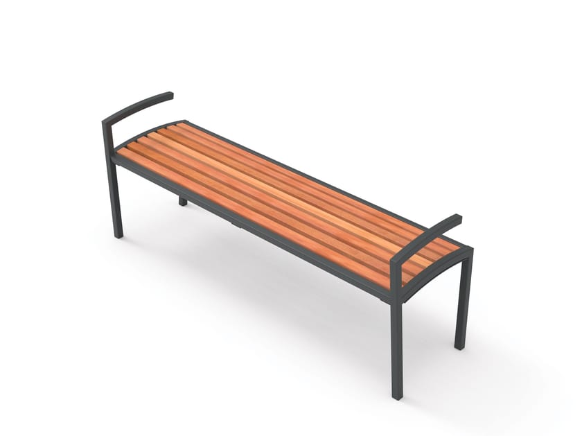 Деревянная скамья с подлокотниками без спинки City Design ARCH-00114362