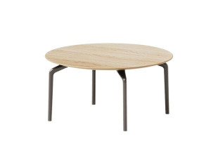 Деревянный низкий круглый журнальный столик