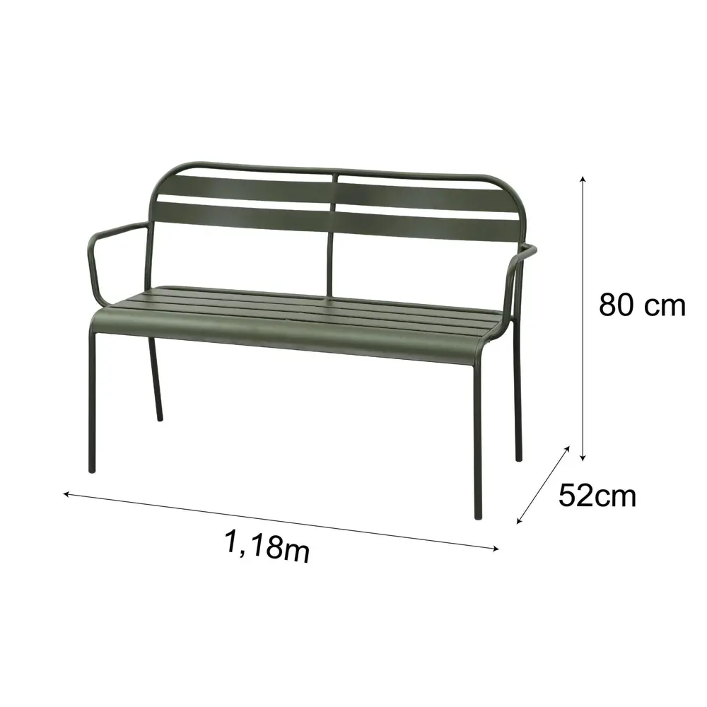 Скамья садовая Café 90x120 см сталь цвет зелёный 82558746 STLM-2207647 Santreyd  - Вид №12