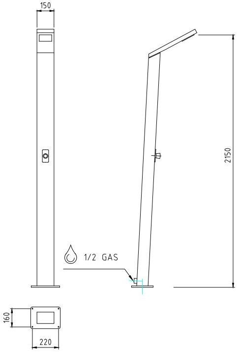 Ama Luxury Shower Солнечный летний душ из нержавеющей стали sun-id-1457614 - Вид №9