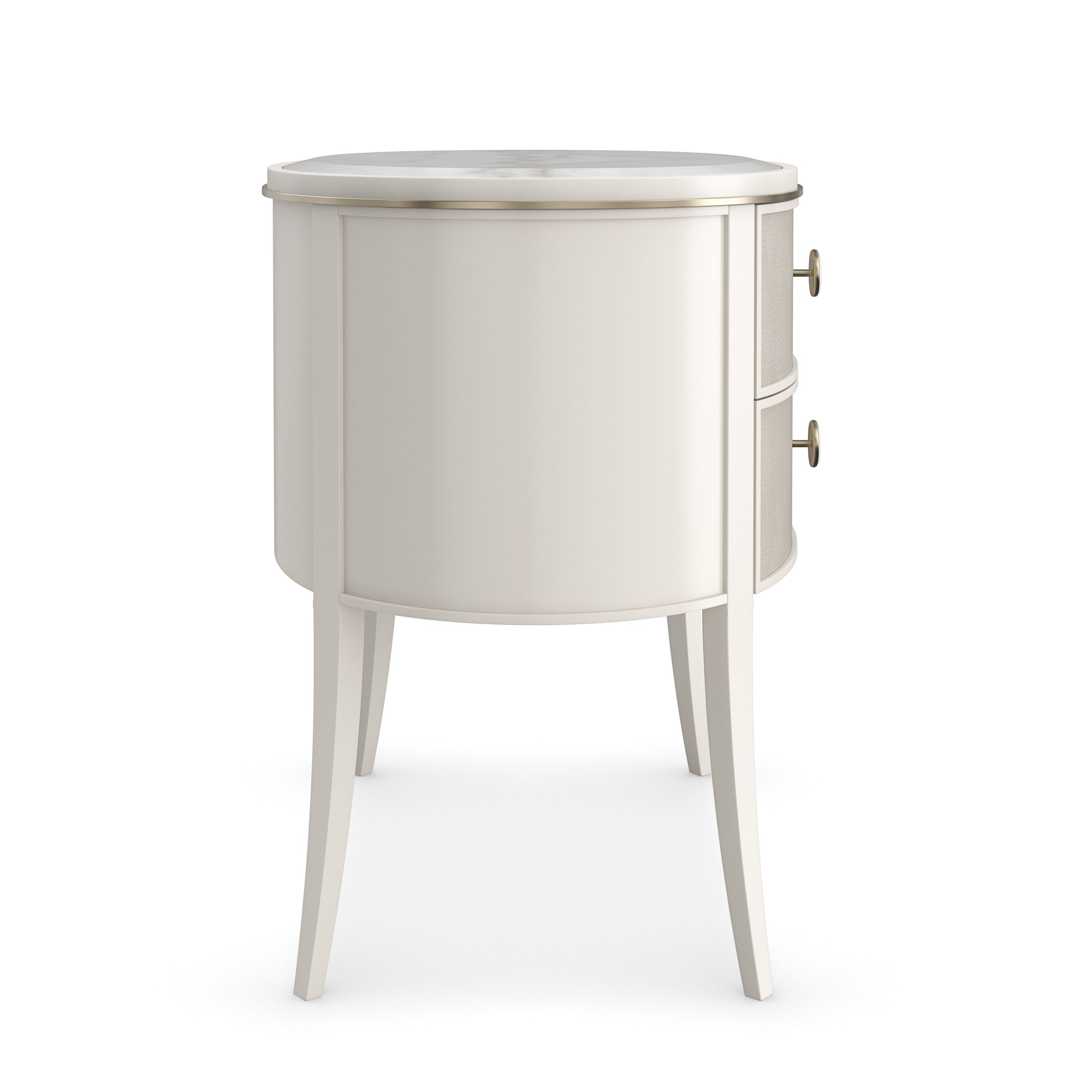 Овальная мраморная тумбочка с ящиками Caracole BRUGES ARCH-00008610 - Вид №1