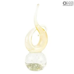 3588 ORIGINALMURANOGLASS Скульптура Золотой Узел любви - муранское стекло OMG 9 см