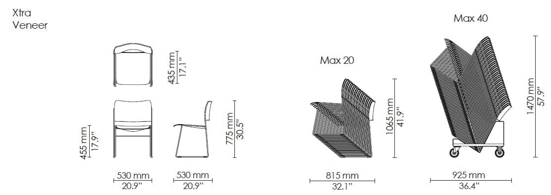 Штабелируемый стул из шпона Howe 40/4 ARCH-00108707 - Вид №3