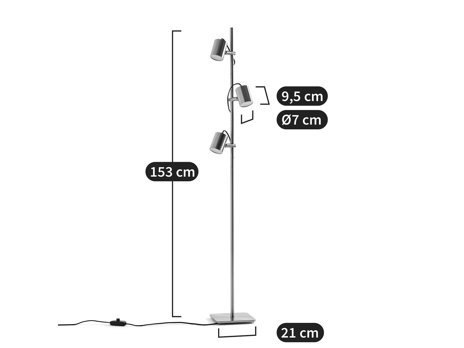 Регулируемая напольная лампа из никеля AMPM поворотный ARCH-00087233 - Вид №8