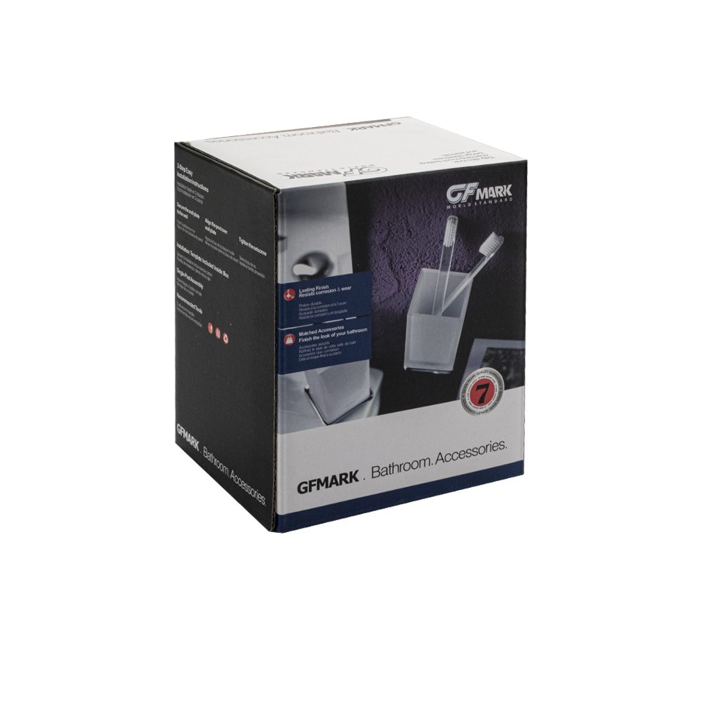 GFmark - Стакан стеклянный с креплением к стене, с БЕЛОЙ МОЗАИКОЙ, код: 3206  - Вид №1