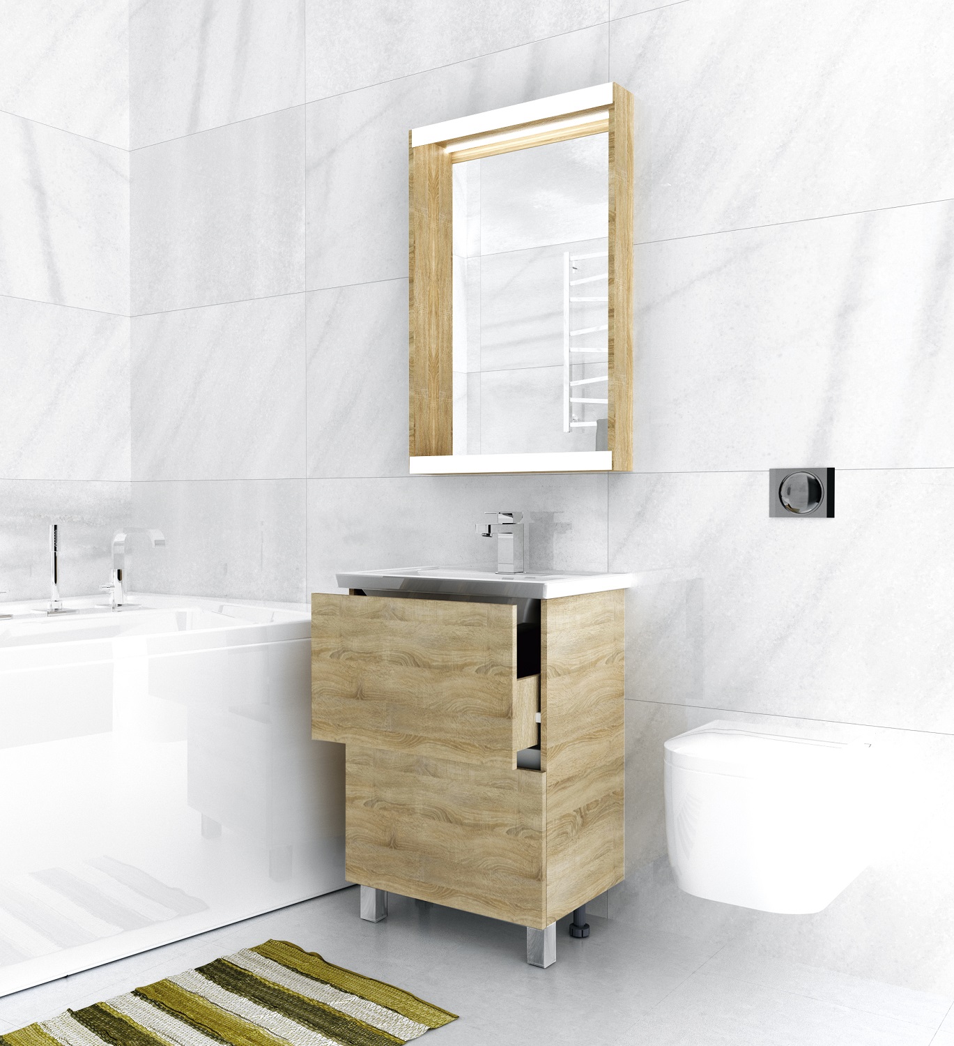 У76060 Тумба Aris 60Н 2я. Дуб Сонома 1 Marka ARIS - Вид №5