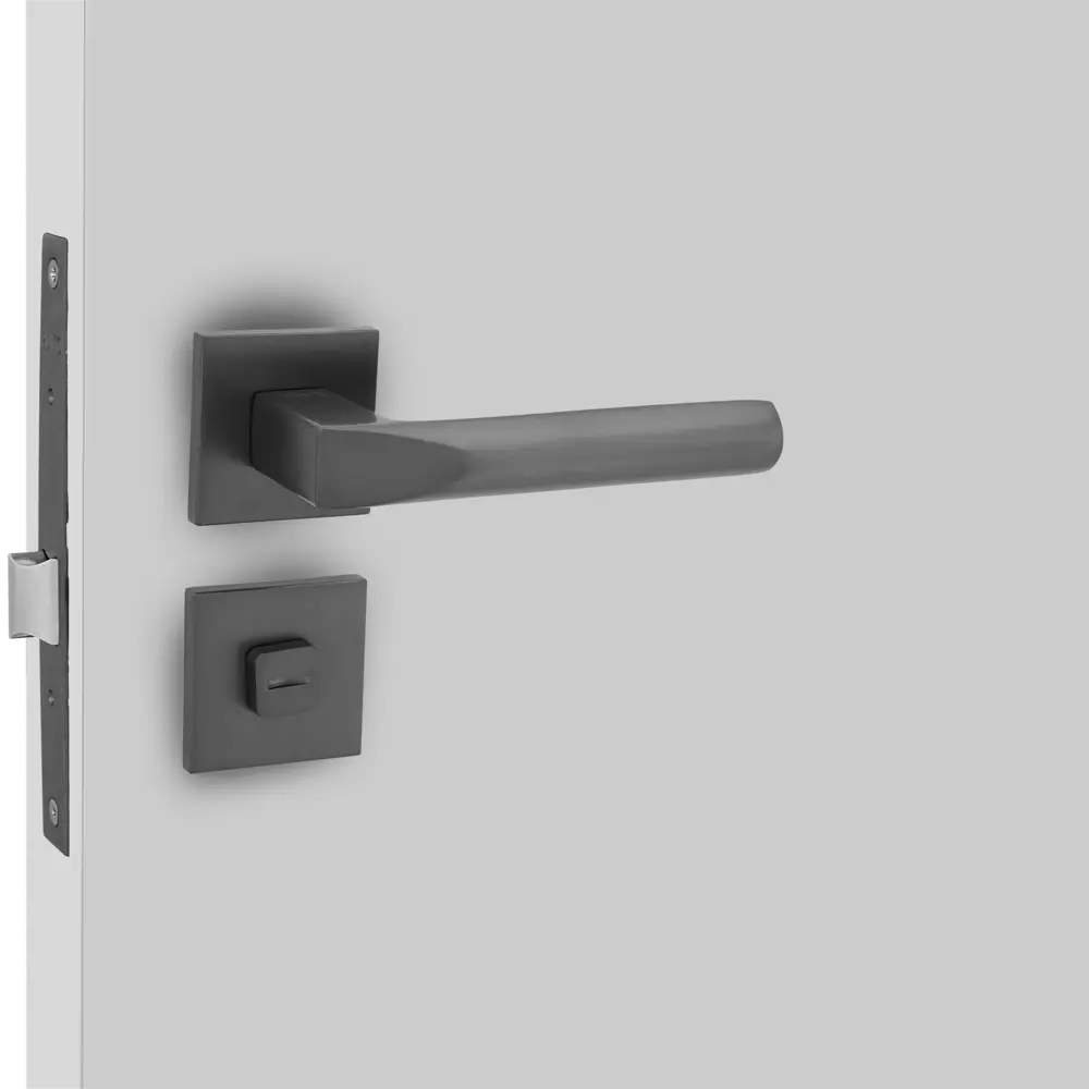 Дверные ручки Punto Cosmo с запиранием комплект цвет графит STLM-2171859 - Вид №5