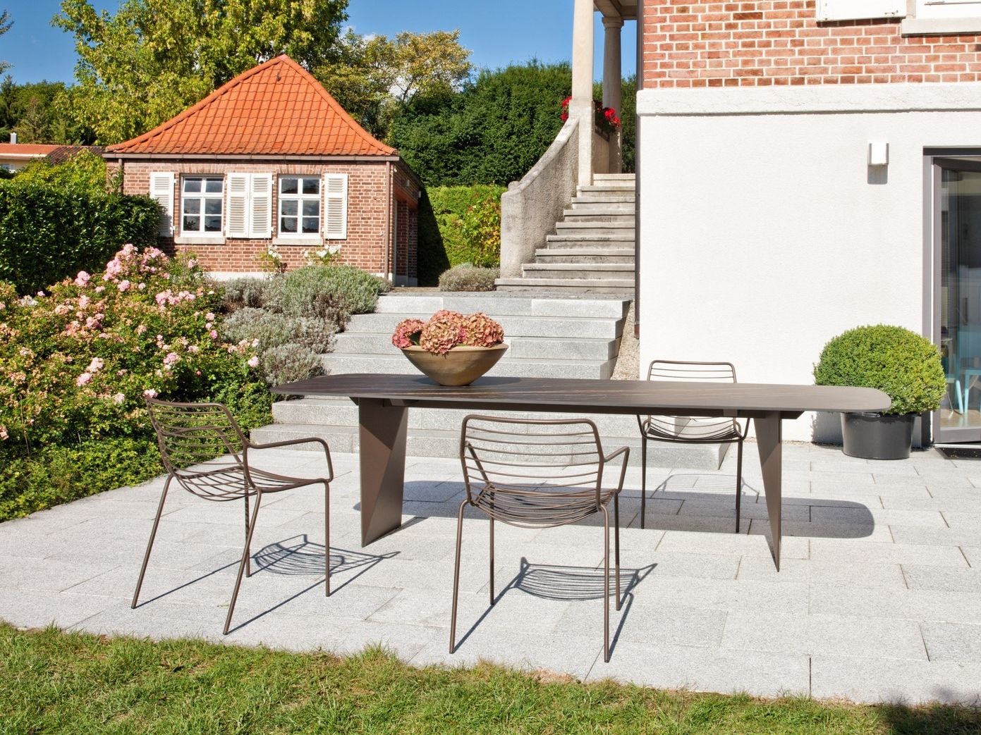 Штабелируемый стул из нержавеющей стали с подлокотниками FISCHER MÖBEL Claris ARCH-00046691 - Вид №14