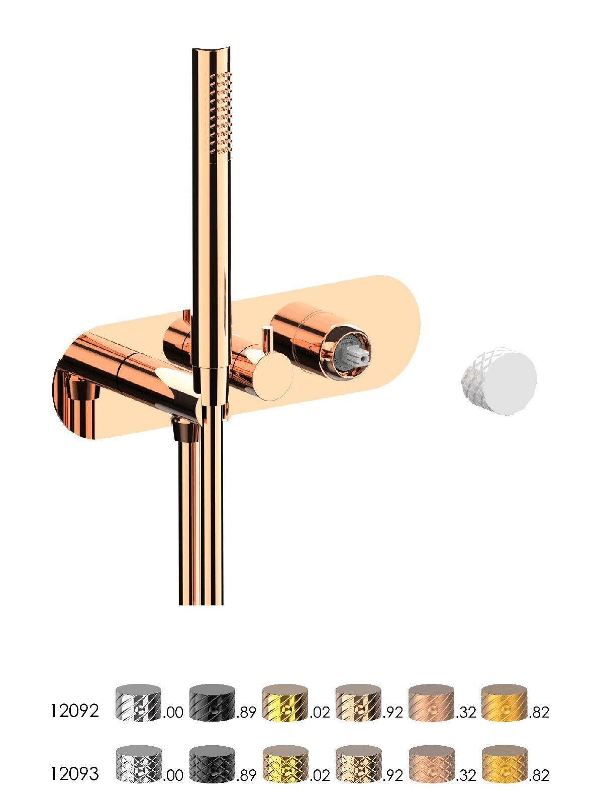 Однорычажный смеситель для душа с 3 отверстиями и ручным душем Rubinetterie Frattini Pepe XL ARCH-00031993 - Вид №6