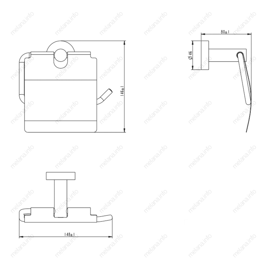 Держатель туалетной бумаги MELANA сатин хром MLN-866007 866 серия - Вид №1
