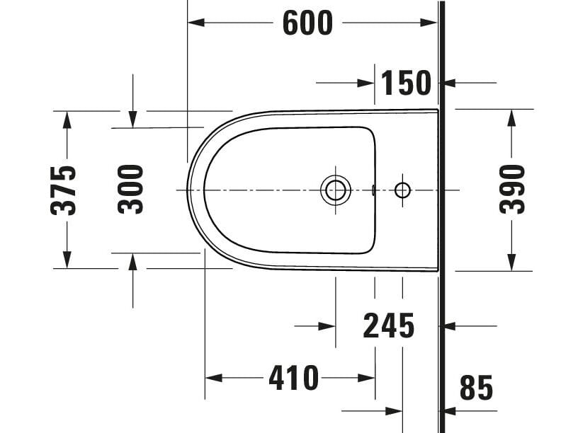 Керамическое напольное биде с переливом Duravit Qatego ARCH-00066145 - Вид №4