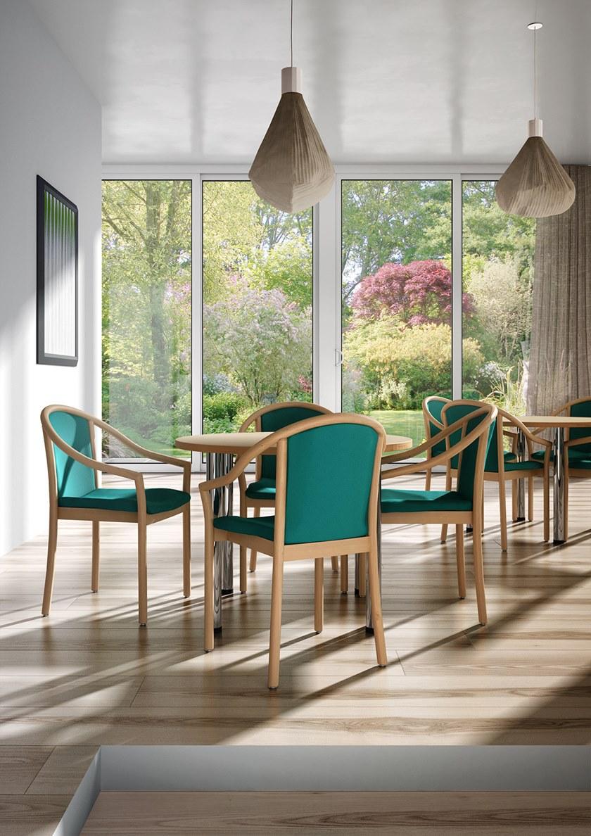 Leyform Стул из бука и ткани с подлокотниками  1699  - Вид №4