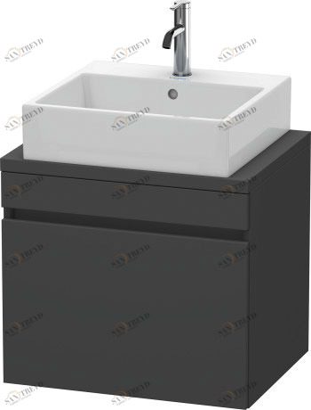 DS530004949 Тумбочка для компактной консоли DuraStyle #DS5300 600 x 478 мм Графит матовый, декор Duravit