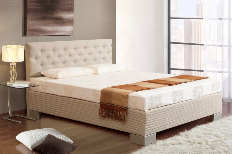 Кровать двуспальная с каретной стяжкой 180х200 бежевая London BELABEDDING LONDON 134937 Бежевый - Вид №2