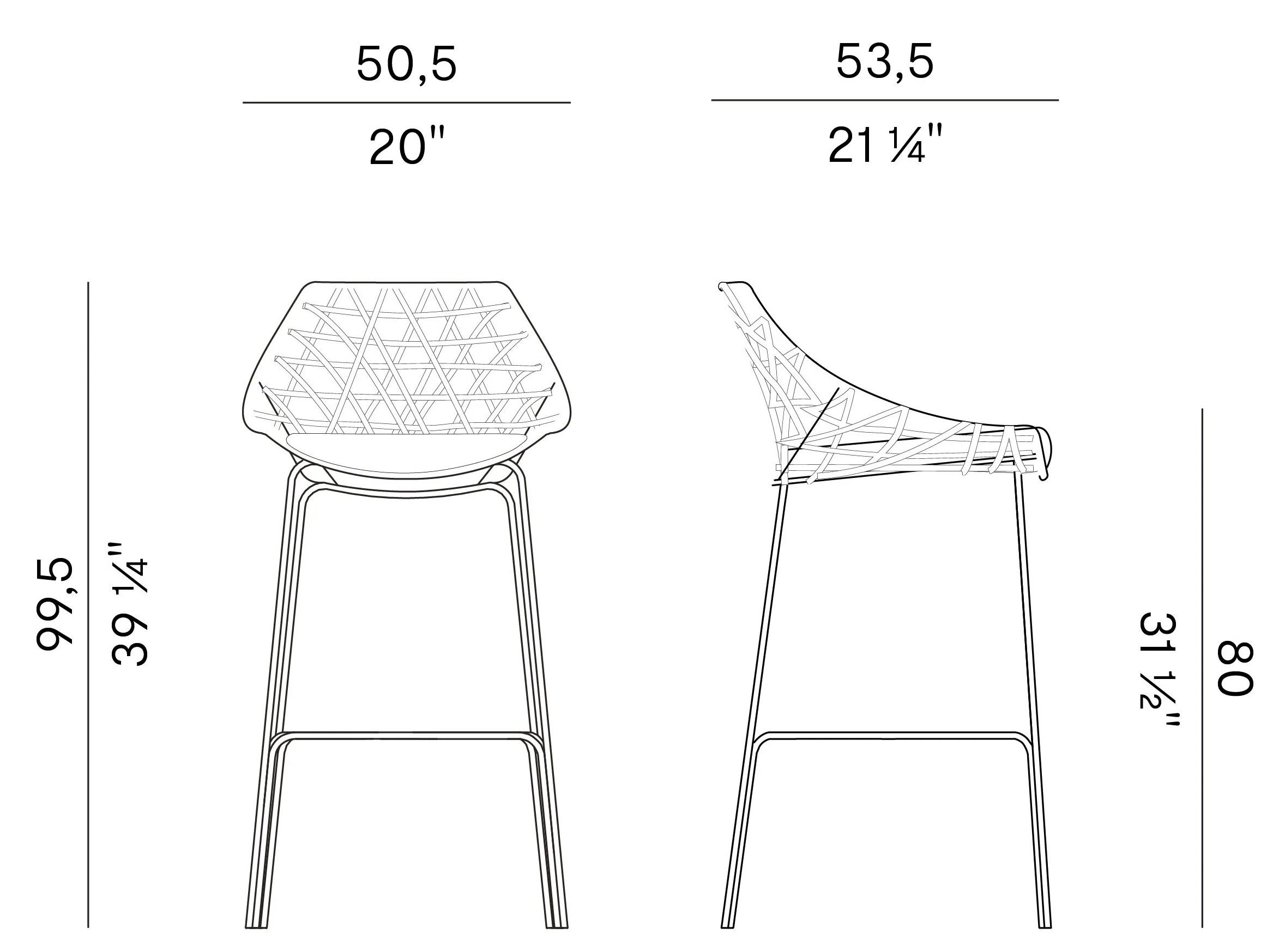 Сад ткань плетеный высокий стул со спинкой Potocco ARCH-00093323