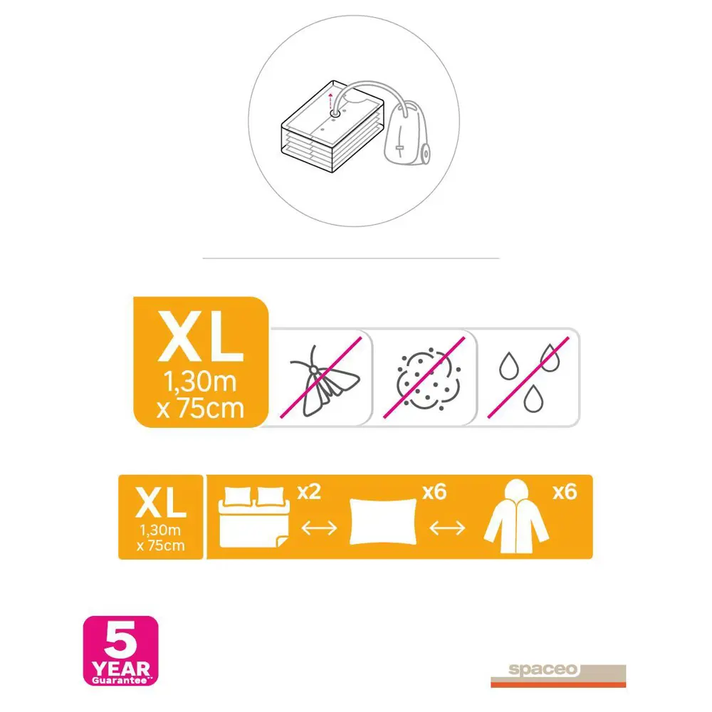 Вакуумные пакеты Spaceo для компактного хранения одежды 2 шт 82658185 STLM-0033010 - Вид №5