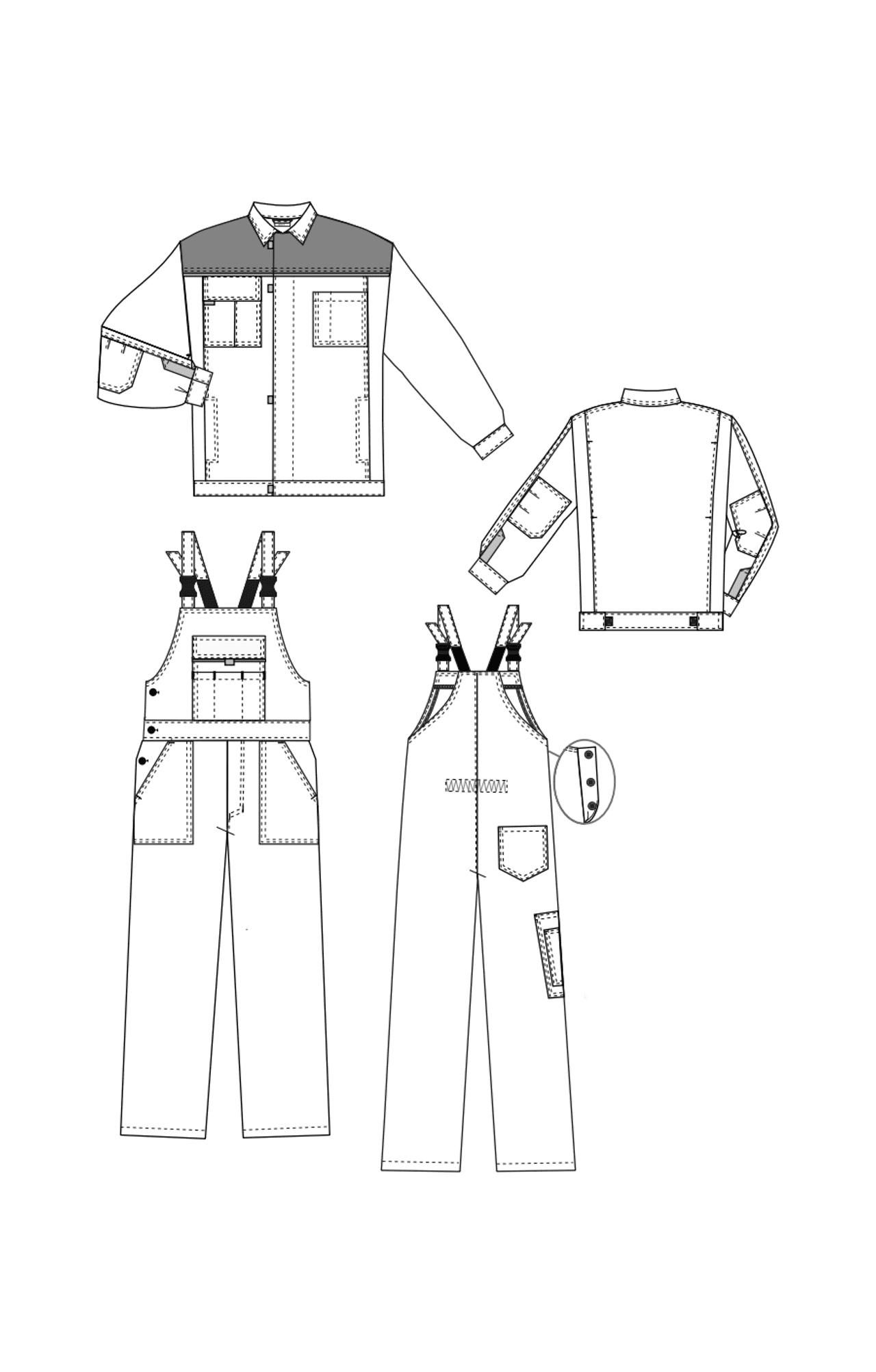 69260 Костюм "Профи" темно-серый  Летняя спецодежда  размер 44-46/170-176  - Вид №13