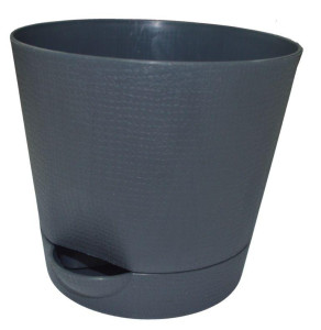 204-27 Горшок д/цветов с поддоном Le Parterre d=19.5 2.8л. графит Цветочная коллекция