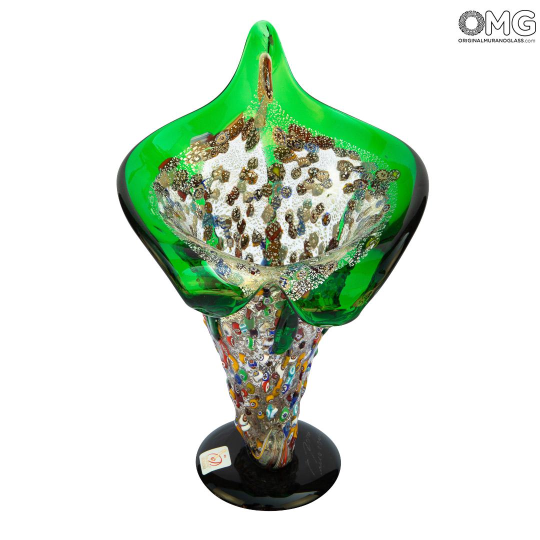 3391 ORIGINALMURANOGLASS Ваза Калла - муранское стекло OMG 15 см  - Вид №1