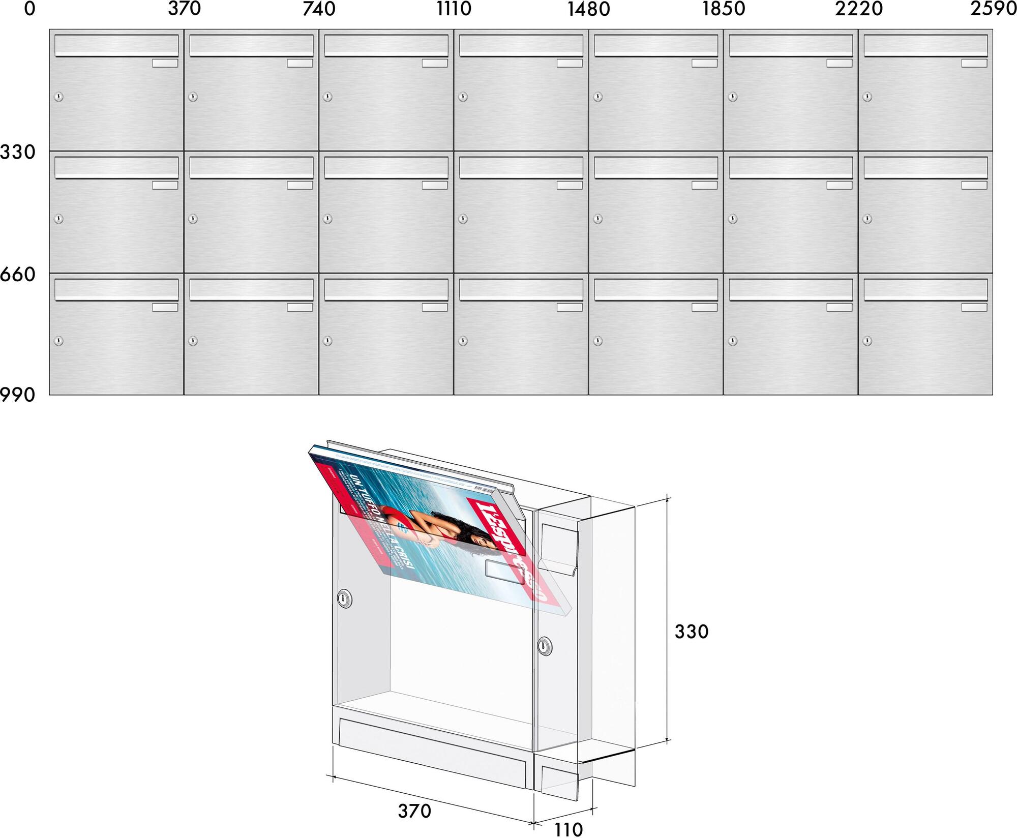 RAVASI Почтовый ящик журнального формата для улицы Esterni sun-id-1398984 - Вид №7