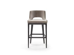 Тканевый барный стул с подставкой для ног со спинкой