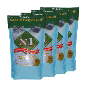 Т0023821*4 Наполнитель для кошачьего туалета впитывающий силикагелевый 5л (упаковка - 4 шт) Наполнитель №1