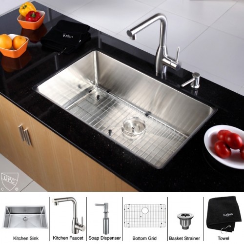 KHU100-30-KPF2140-SD20 Накладная раковина на столешницу  прямоугольная Krausru  - Вид №2