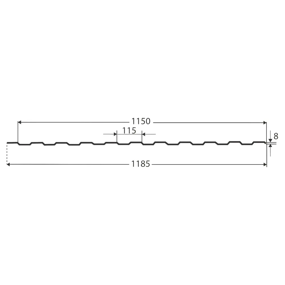 Профнастил С8 0.3 мм 1185x1800 мм RAL 8017 коричневый Santreyd STLM-2134884 - Вид №3