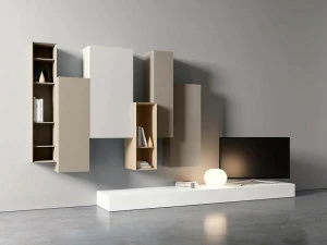 PIANCA Настенная оборудованная стена с подставкой под телевизор Spazio