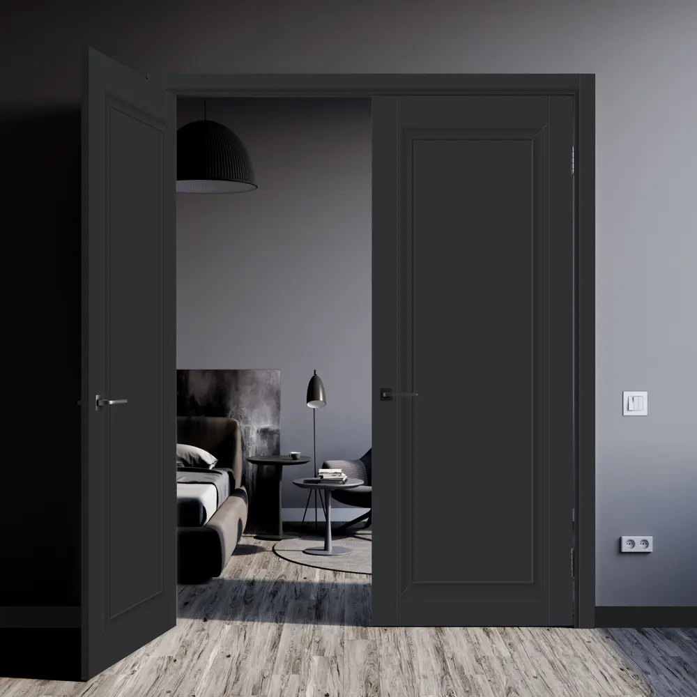 Комплект двери Нобиле глухая 70x200 см Hardflex цвет антрацит без доборов 89430292 STLM-2105382 МАРИО РИОЛИ  - Вид №2