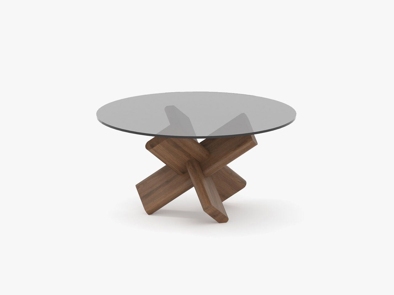 Круглый журнальный столик из массива дерева и стекла Air Division ARCH-00143493 - Вид №2