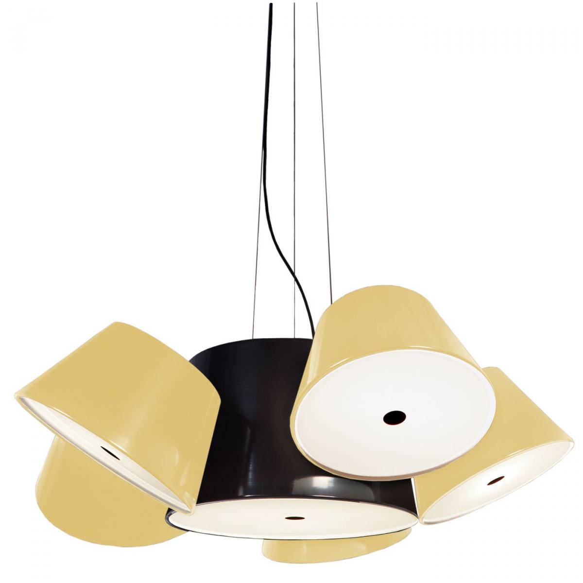 094255 Люстра 5 черно-белая Marset Tam Tam 