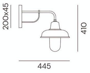 Il Fanale Бра с прямым светом и фиксированным кронштейном Contrada 243.25.orb - Вид №1