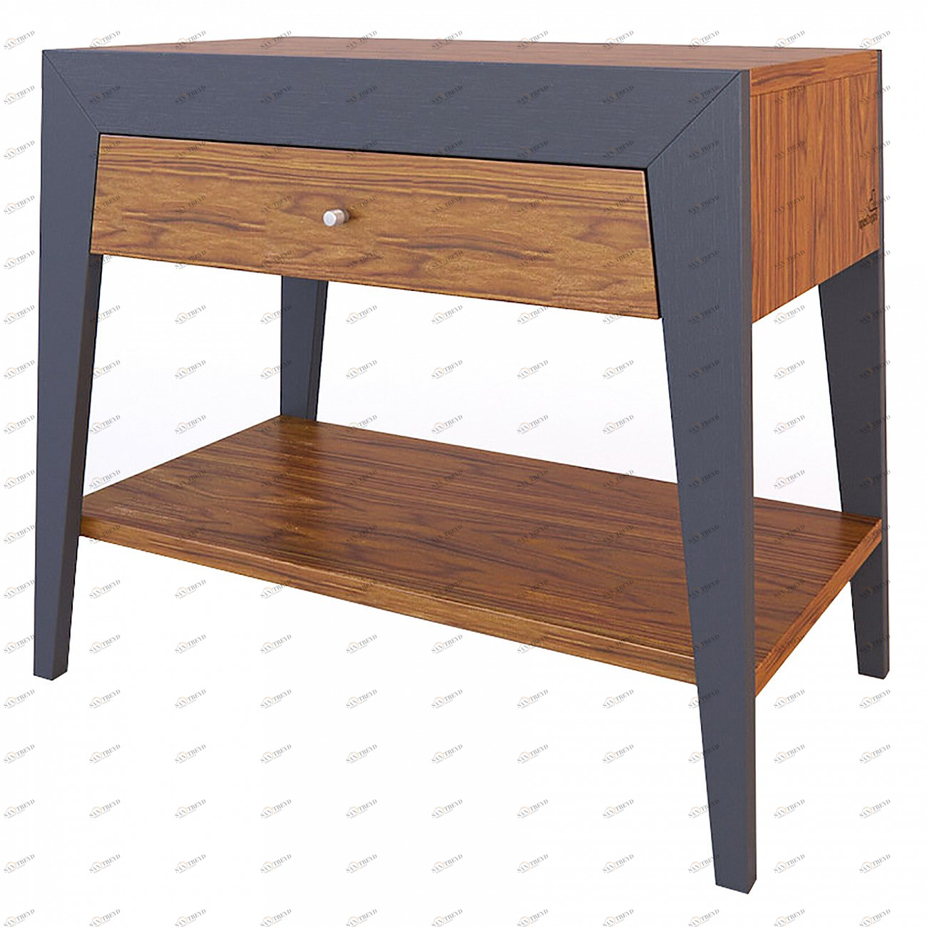 Тумбочка прикроватная орех, серая Still BRAGIN DESIGN  256432 Коричневый;серый 