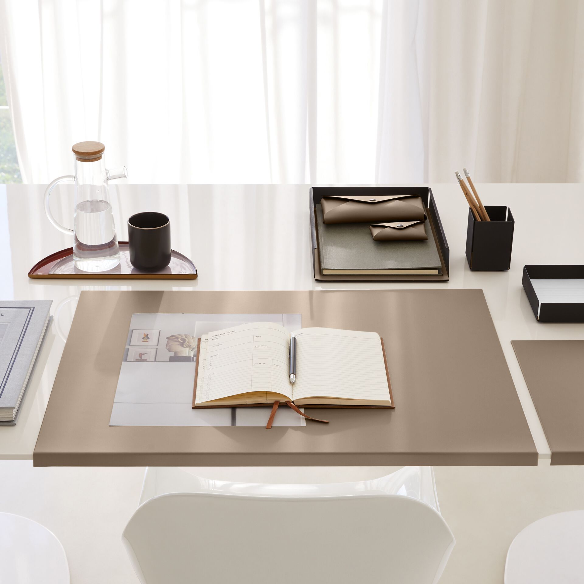 Лоток для документов из нержавеющей стали и кожи EGLOOH Муар ARCH-00027153 - Вид №47