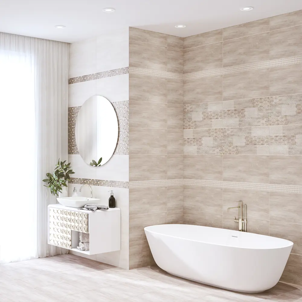 Плитка настенная Azori Pandora Latte 31.5x63 см 1.59 м² дерево цвет бежевый 82604050 STLM-2143369 - Вид №3