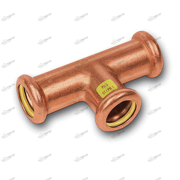 110130281828 SANHA 10130 пресс-фитинг газ, медь, тройник ВПр 28x18x28 мм 