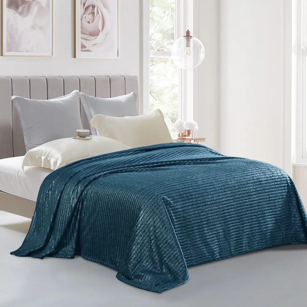 Плед Alitea 180x200 см велсофт цвет синий 89337505 STLM-2178851 СТОЛИЦА ТЕКСТИЛЯ - Вид №3
