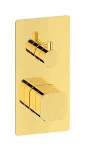 Прогрессивный настенный смеситель для душа на 2 потребителя. WE ARE IB eo310oo_1 Gold Elio