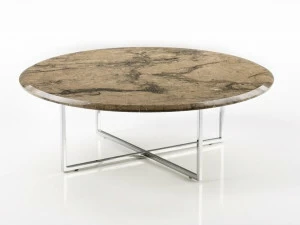 Former In Italia Круглый журнальный столик из темного мрамора emperador Dcv