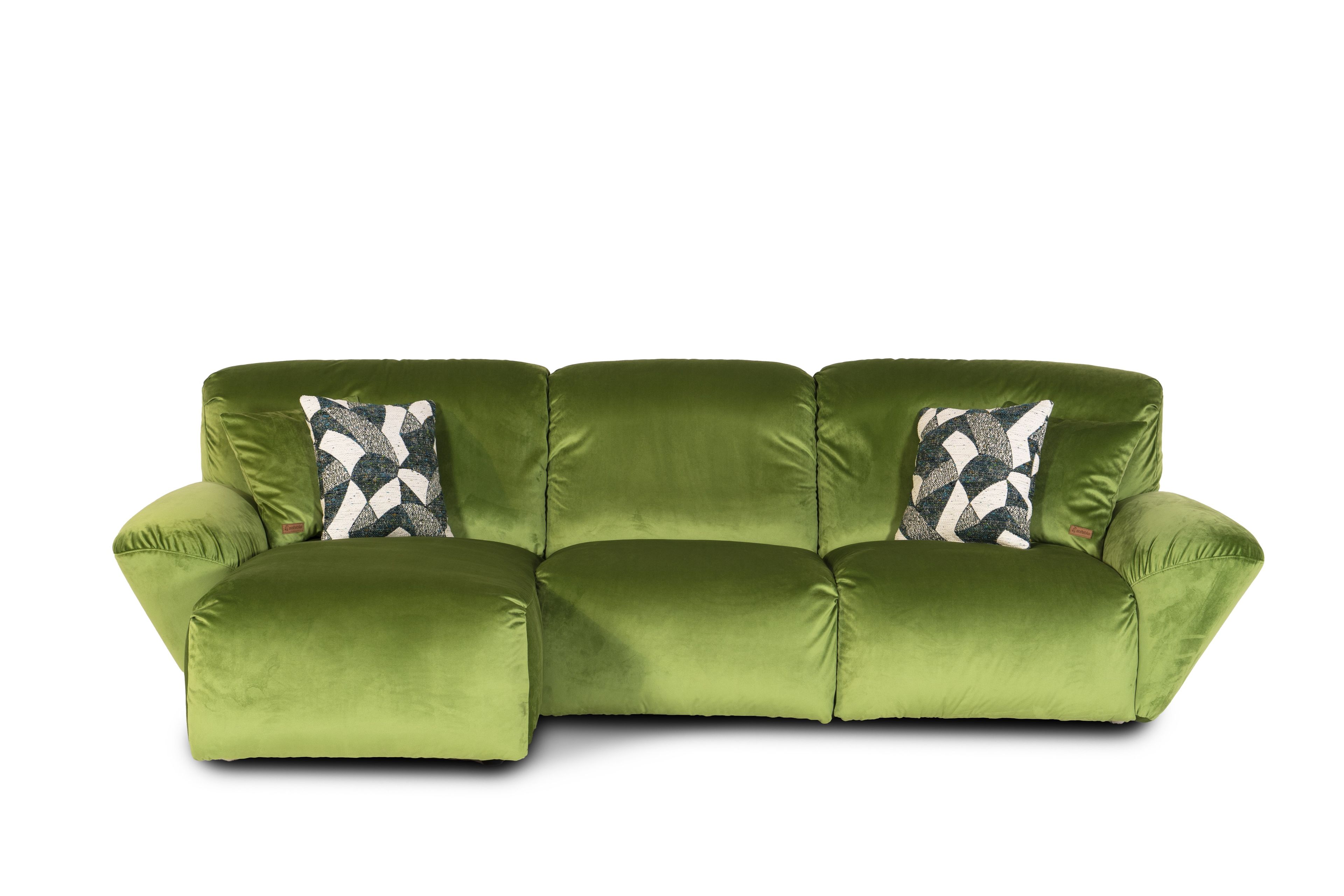 Бархатный диван с полуостровом Mantellassi 1926 Beluga ARCH-00092709 - Вид №1