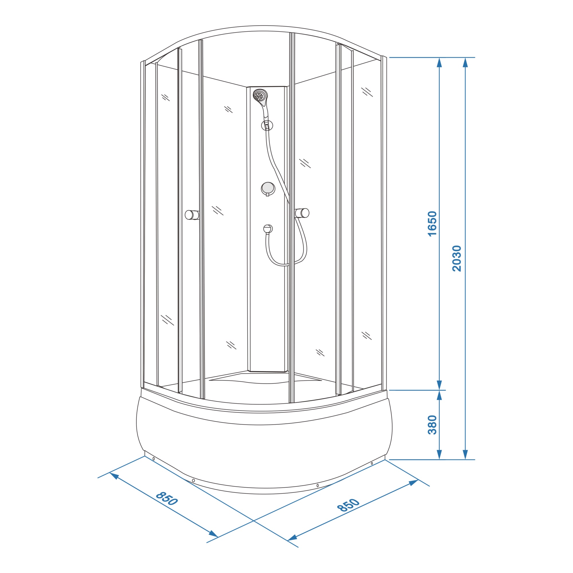 82422695 Душевая кабина Tira Next высокий поддон 85x85 см Santreyd  - Вид №14