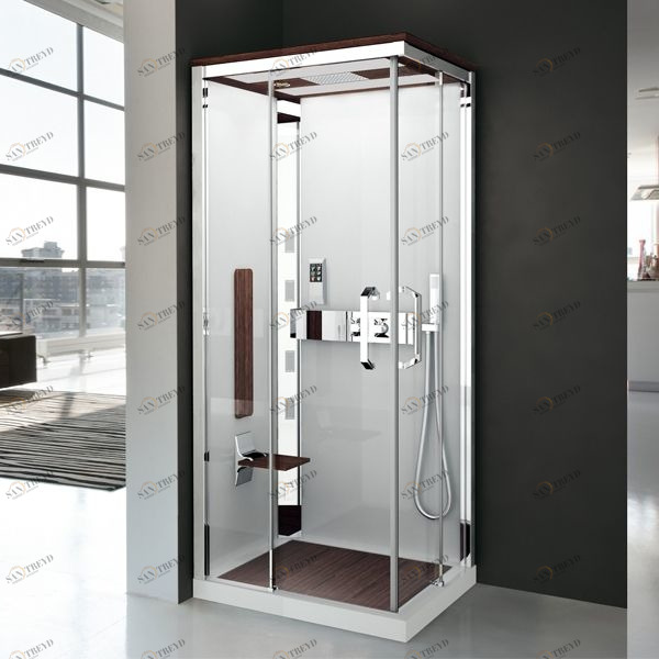 Душевая кабина NEXIS 1 A90 HYDRO Novellini NEXIS цвета тик, с высоким душевым поддоном и крышей NEXA99M1F1KT