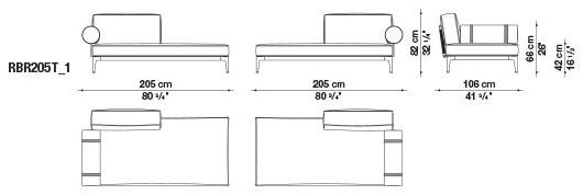 B&B Italia Outdoor Садовый диван из ткани с шезлонгом Ribes sun-id-1471587 - Вид №29